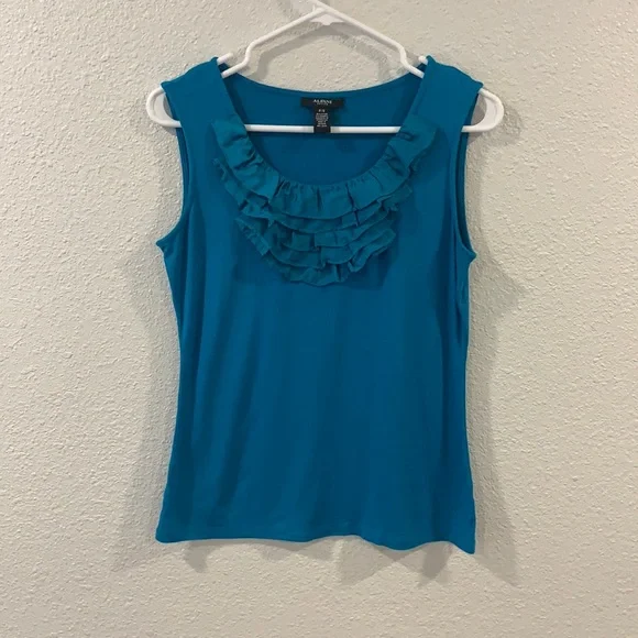 Alfani Turquoise Blouse Size P/S - Picture 1 of 2